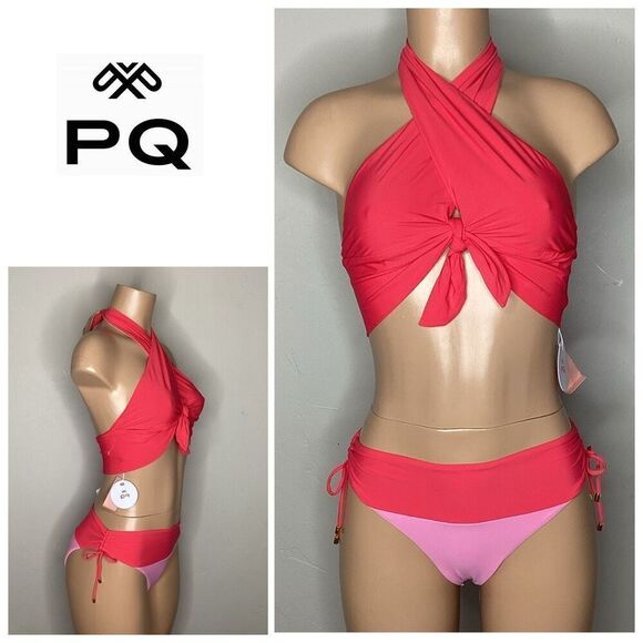 New. PQ red and pink bikini. D-top/S-bottom. Retails $154